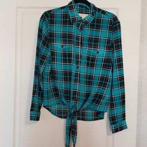 MKors - Long sleeve plaid blouse